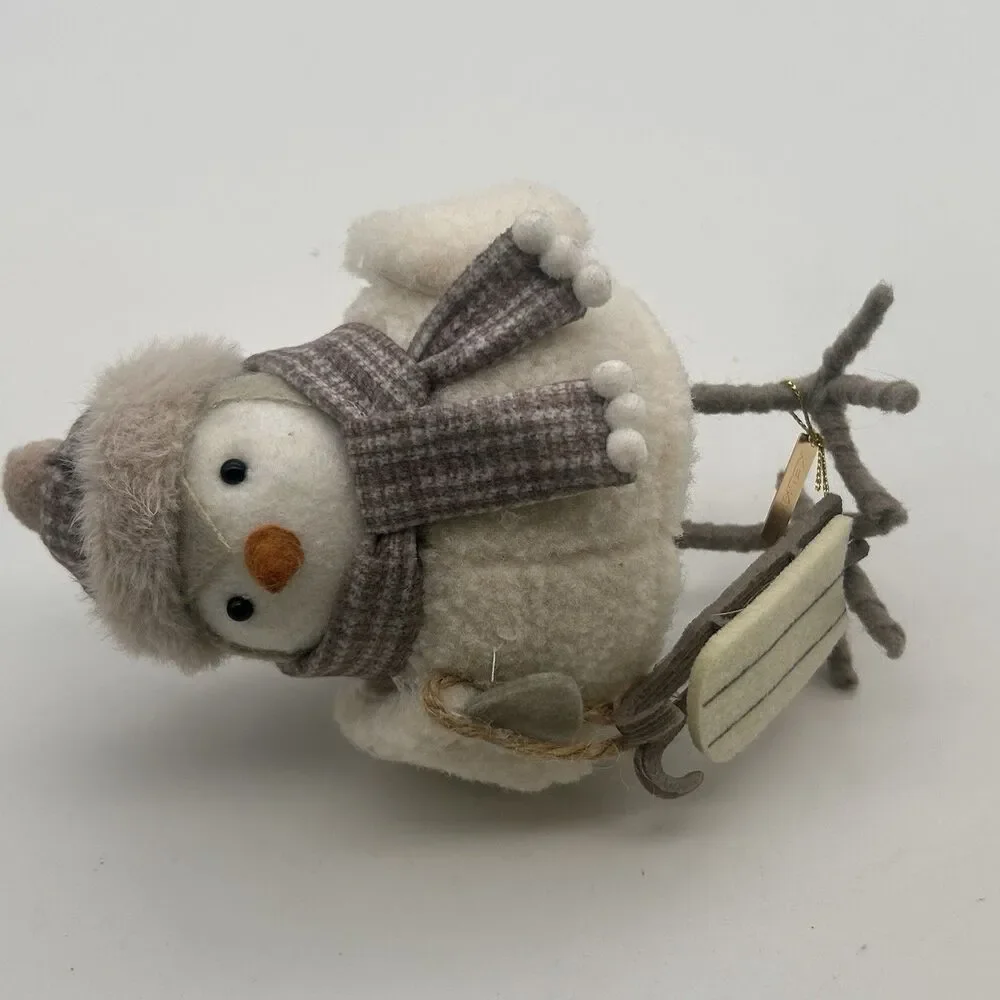 Target Wondershop 2025 Felt Owl Ornament w/ Sled Woodland Christmas Decor